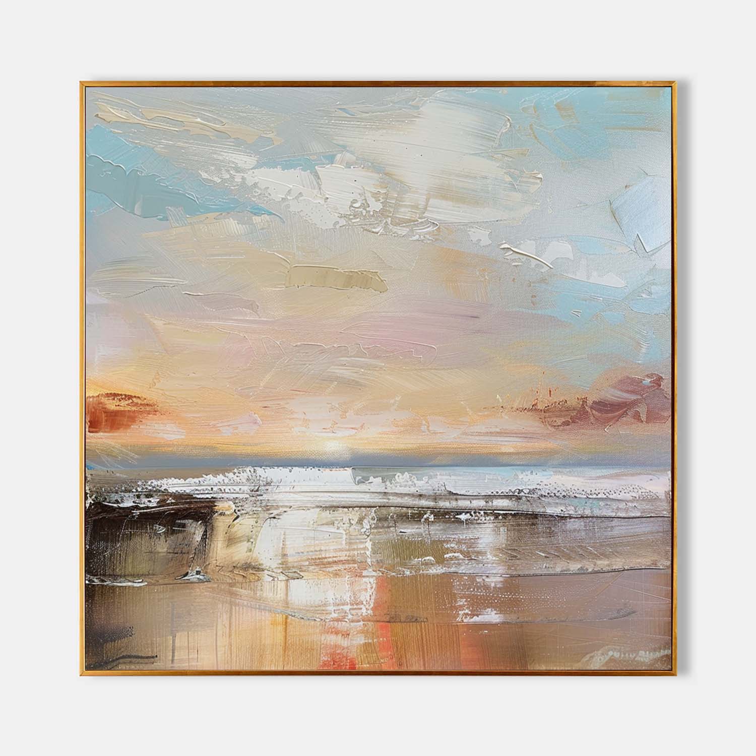Sunrise Abstract Landscape Texture Painting Abstract Sunrise Landscape Canvas Texture Wall Art Decor