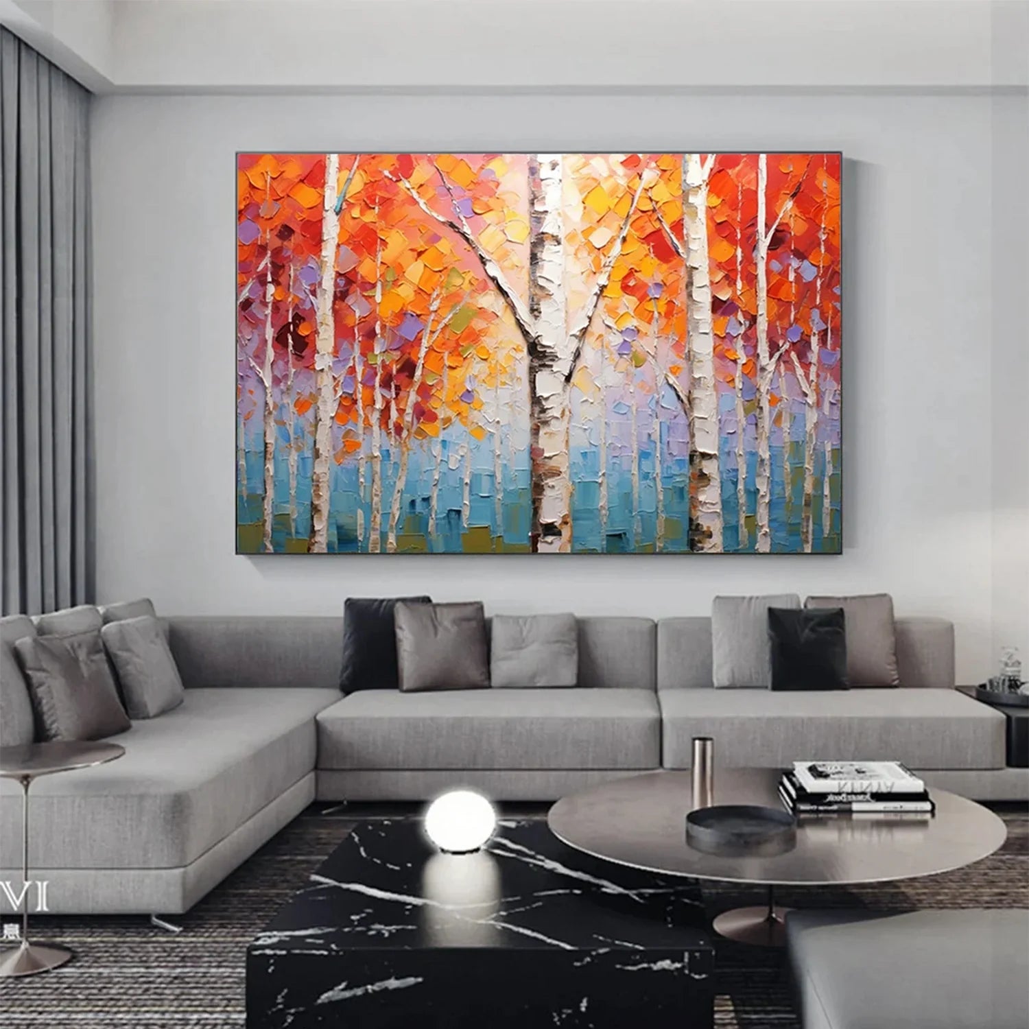 Flower And Tree Abstract Texture Canvas Art #FT 233