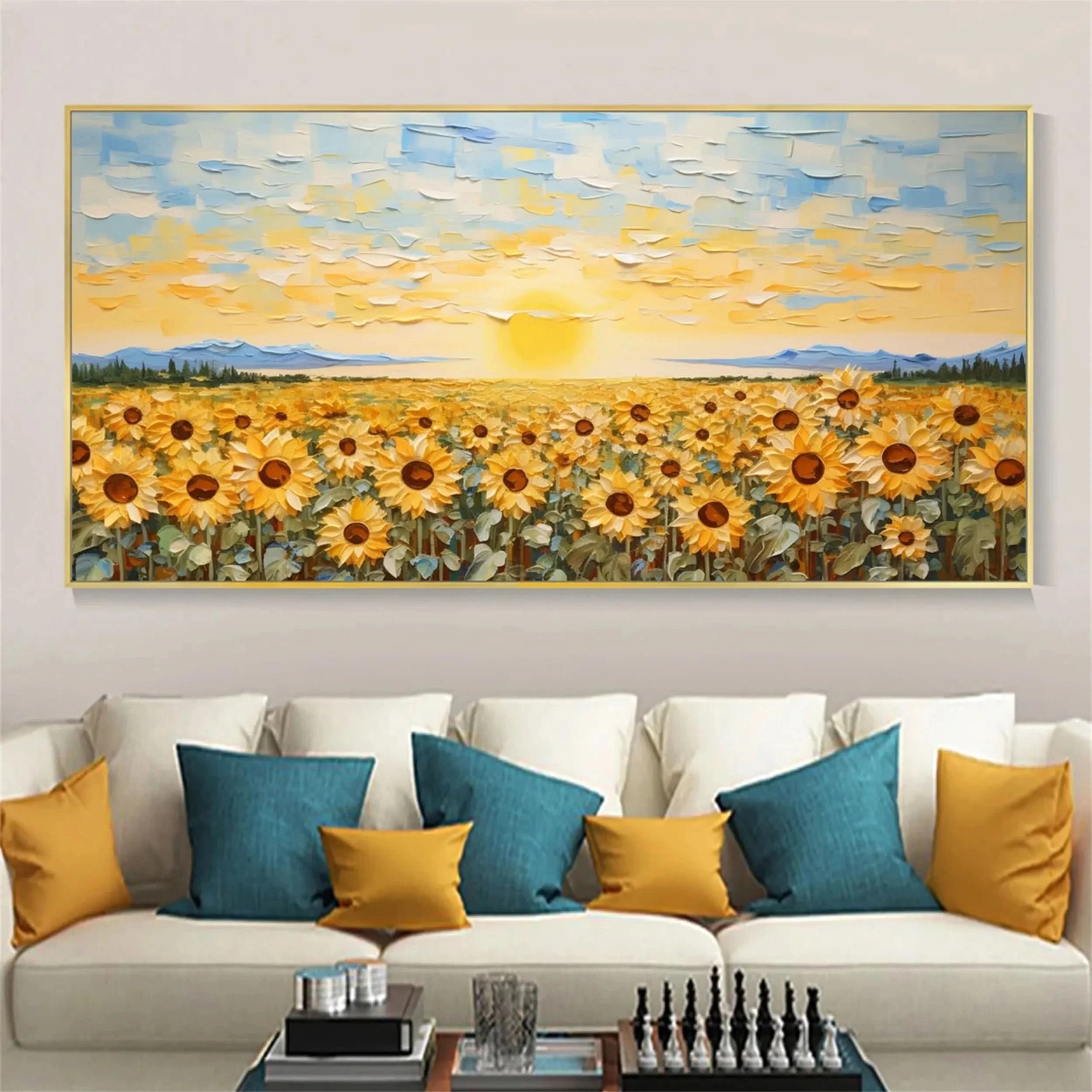Colorful Flower & Tree Abstract Textured Wall Art #ML035