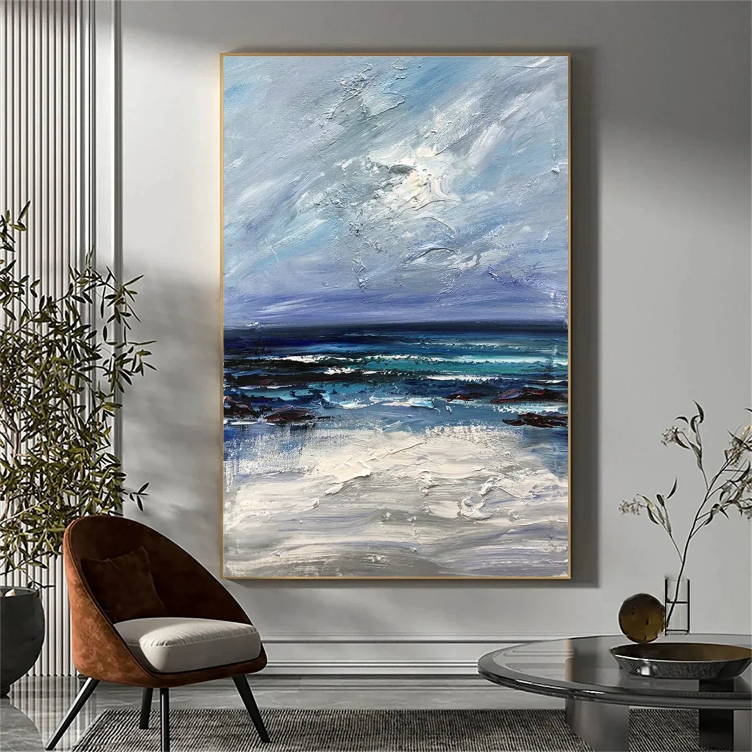 Ocean And Sky Abstract Texture Canvas Art #OS 282