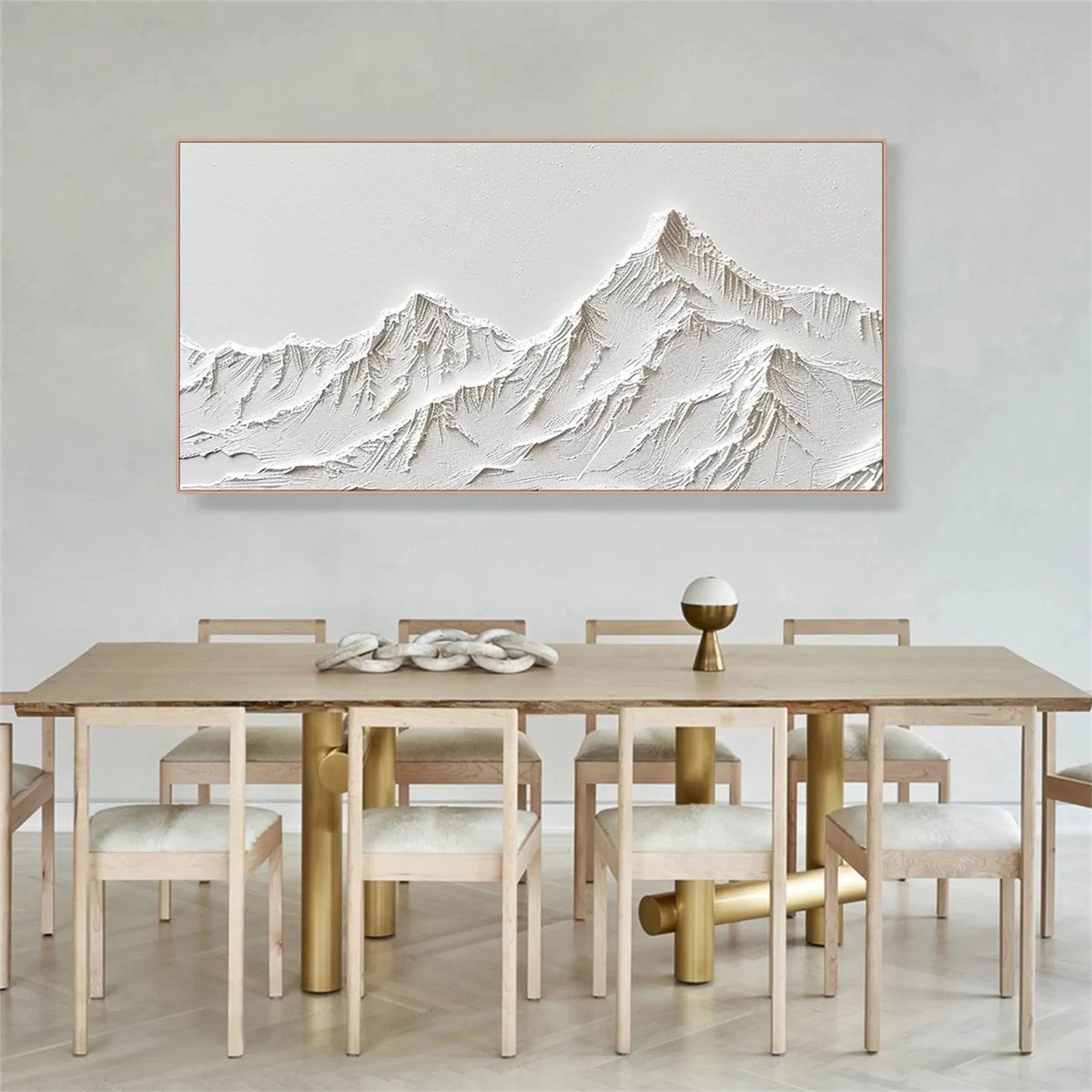 White Minimalist Textured Painting Canvas #MM249