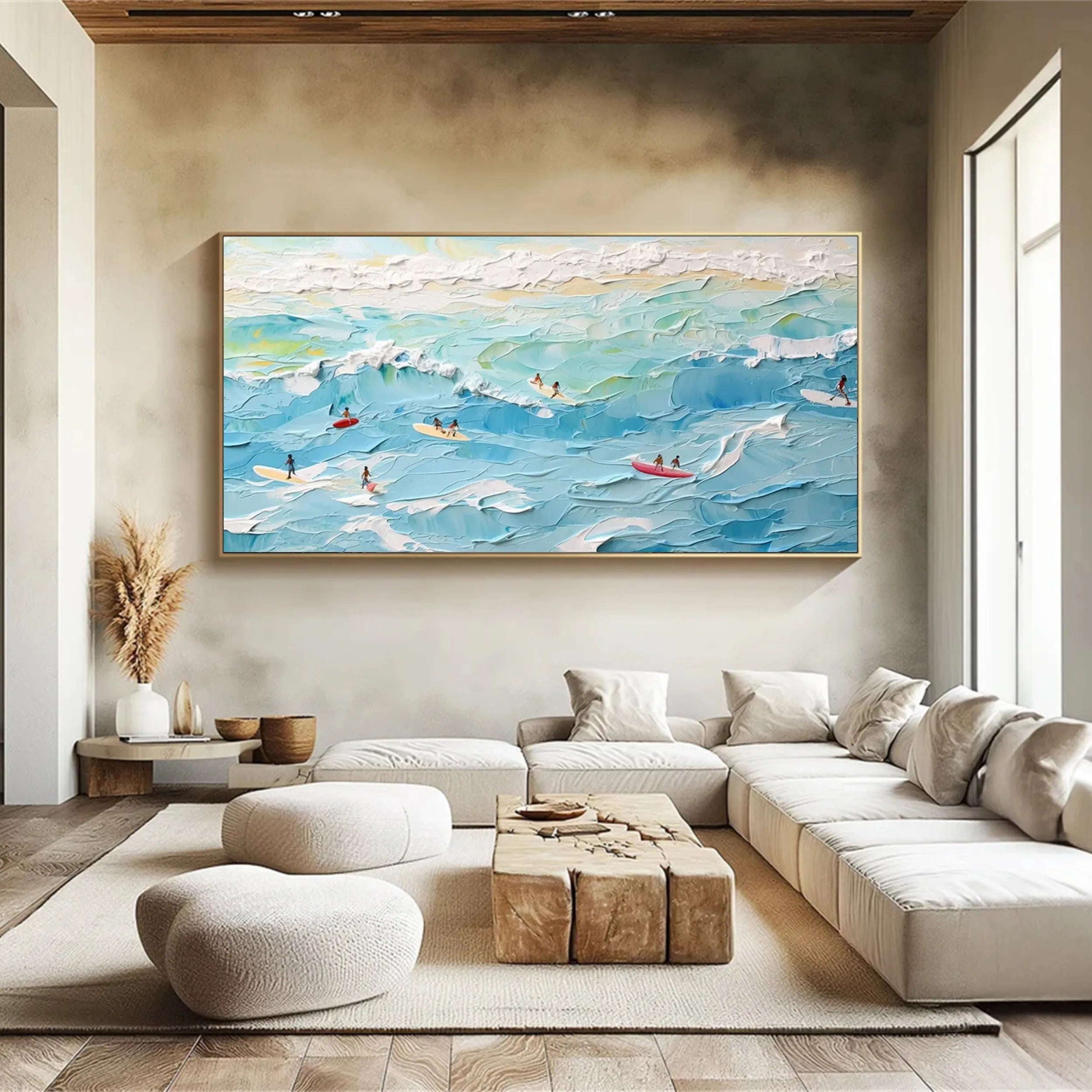 Seascape and Snowy Peak Painting #SP014