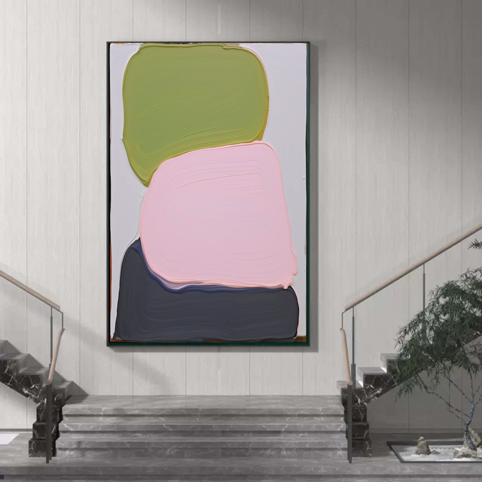 Colorful Palette Wall Art Colorful Minimalist Oil Painting Colorful Texture Abstract Canvas Art