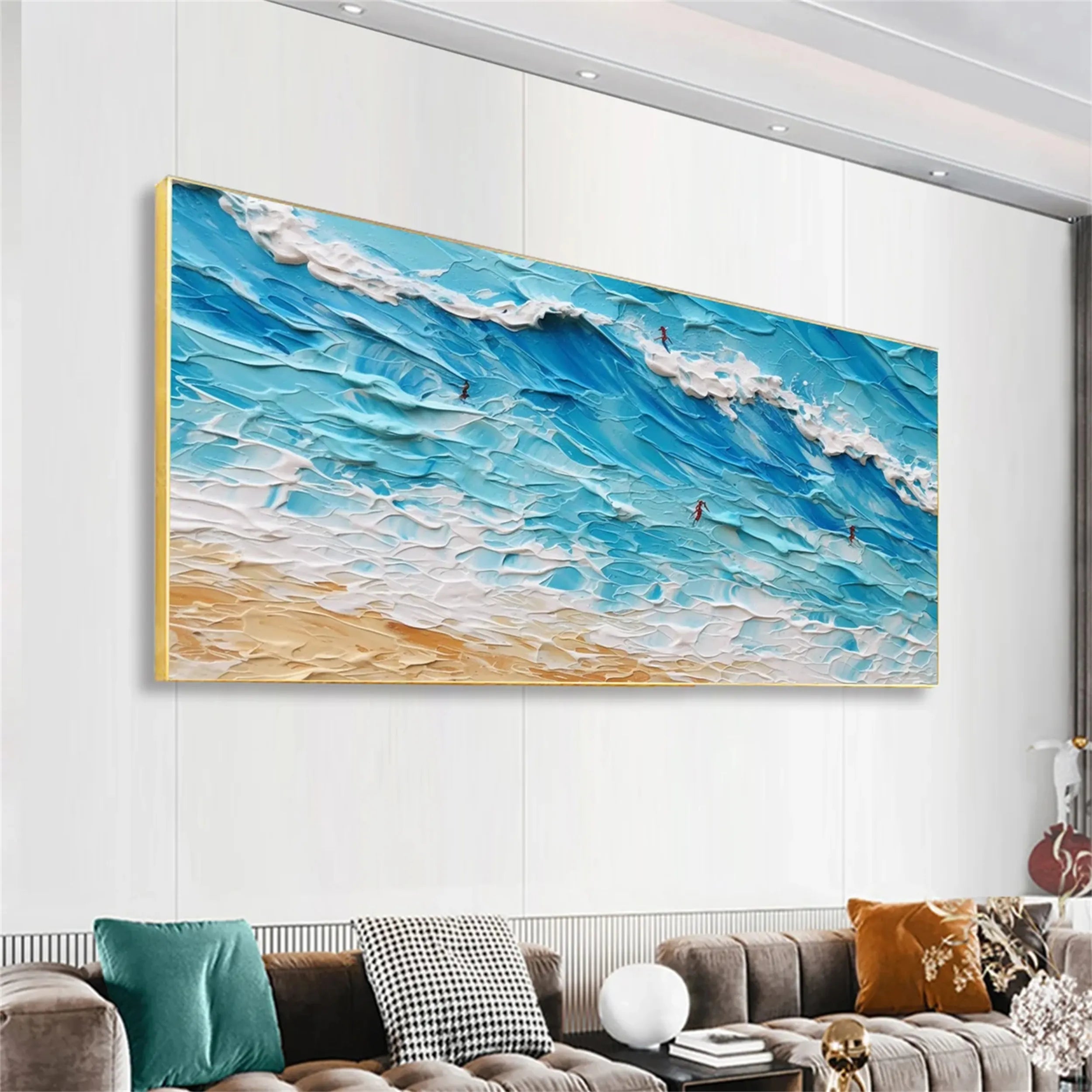 Seascape and Snowy Peak Painting #SP013