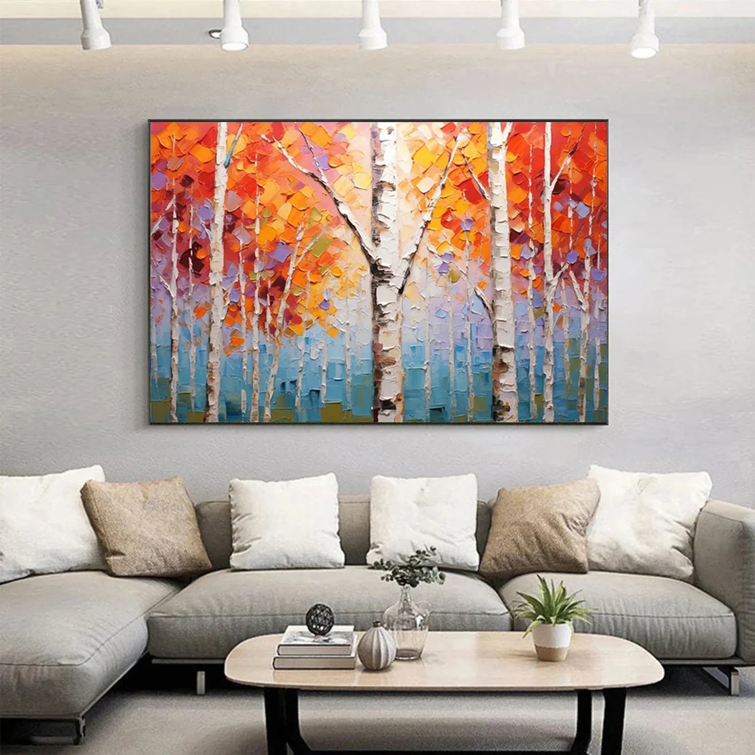 Flower And Tree Abstract Texture Canvas Art #FT 233