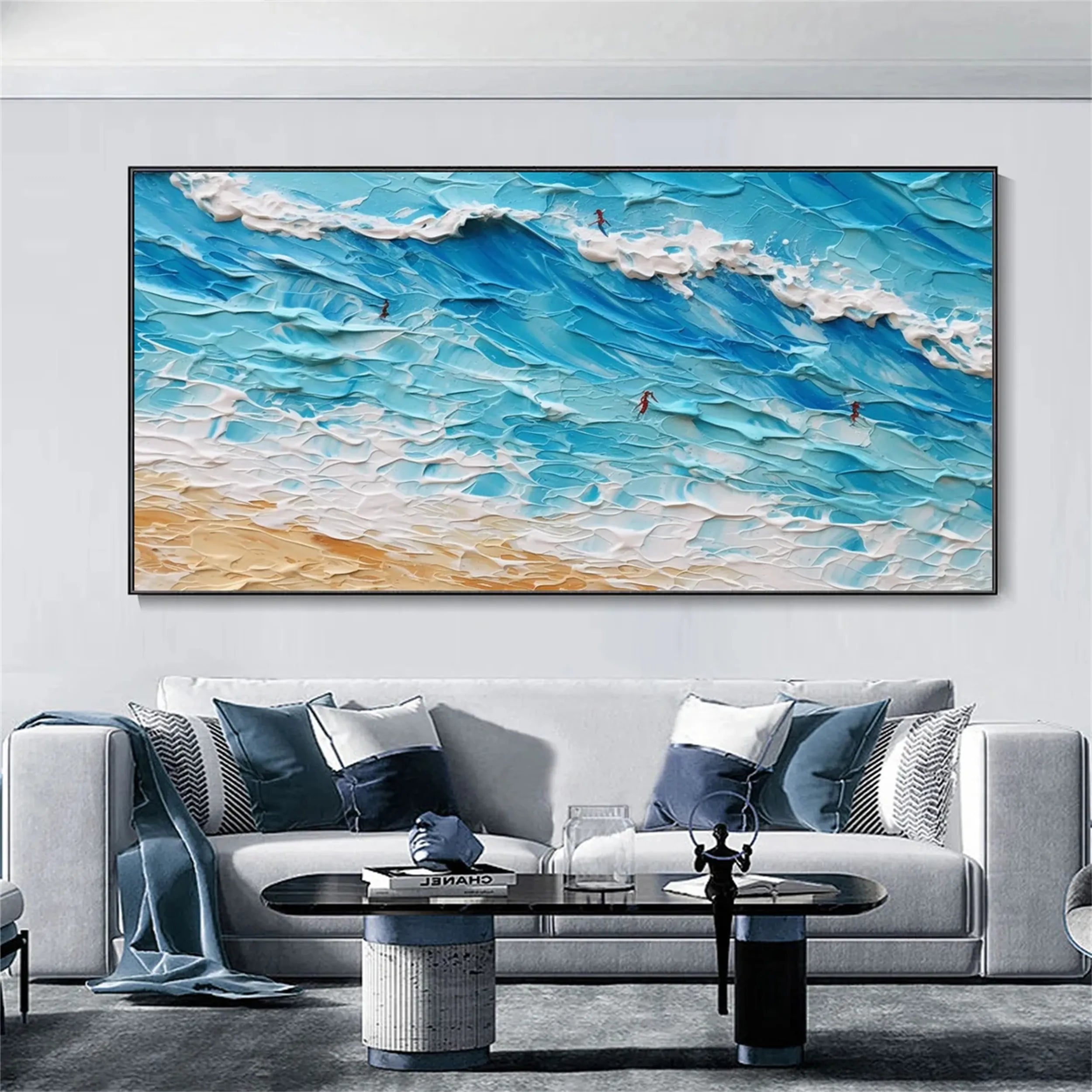 Seascape and Snowy Peak Painting #SP013