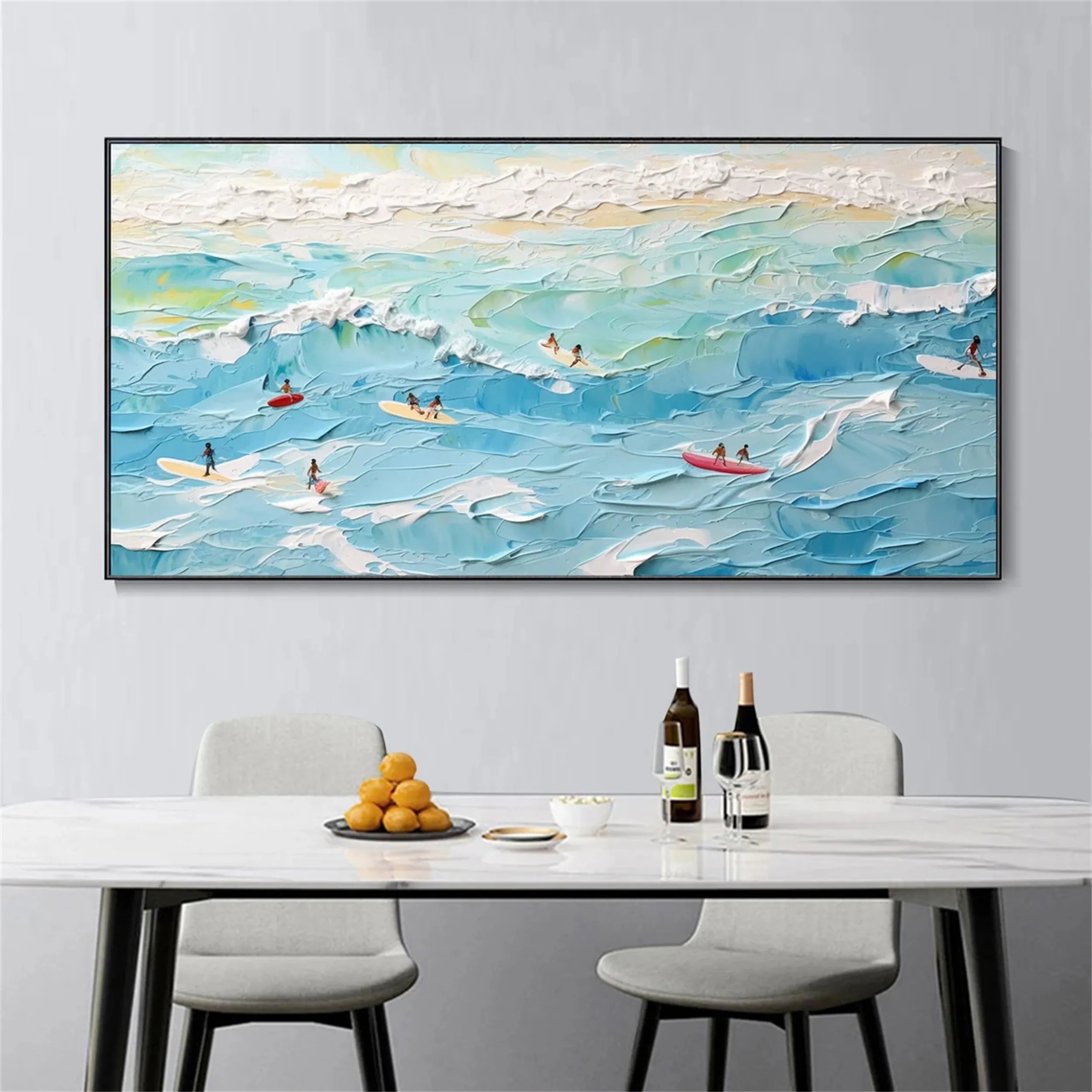 Seascape and Snowy Peak Painting #SP014