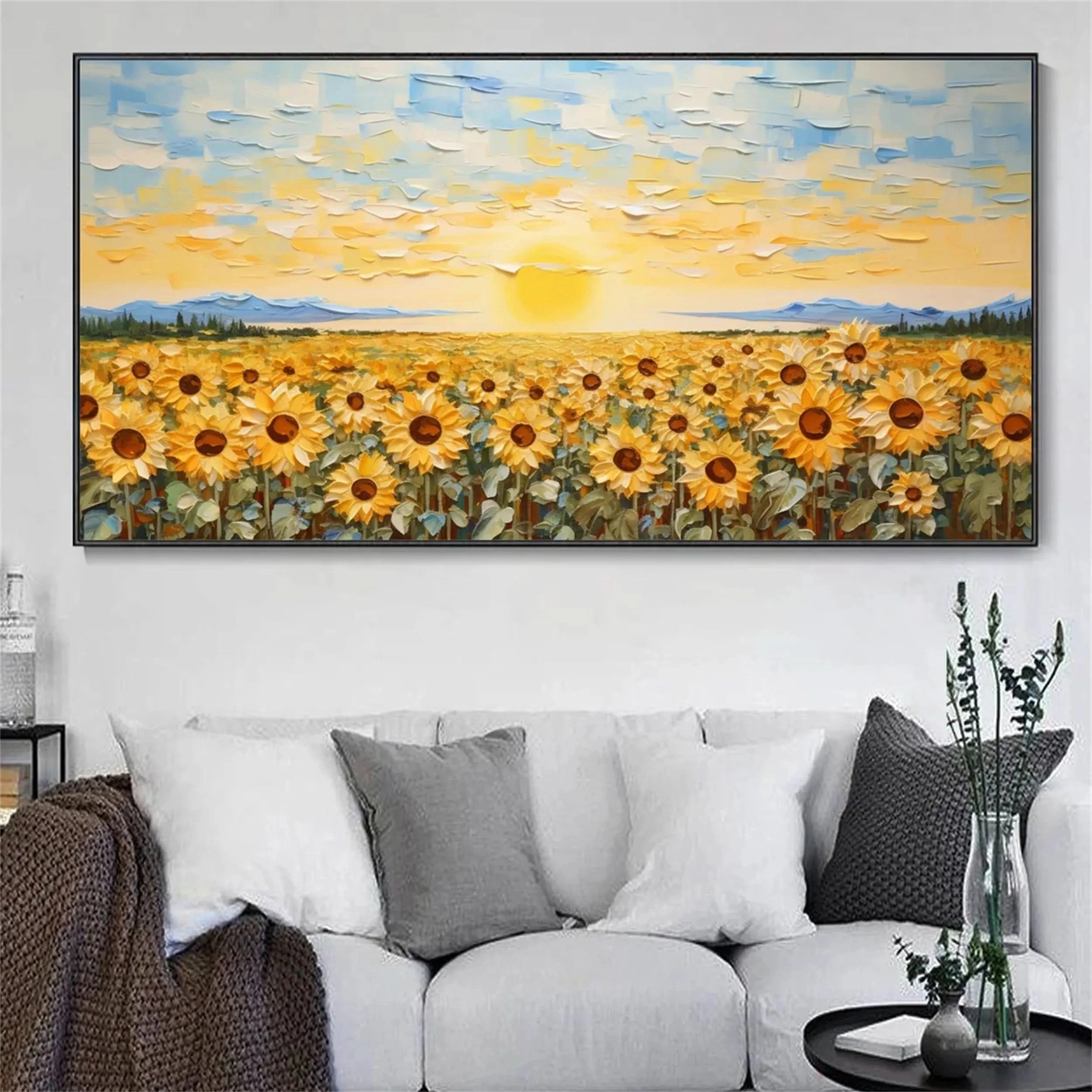 Colorful Flower & Tree Abstract Textured Wall Art #ML035