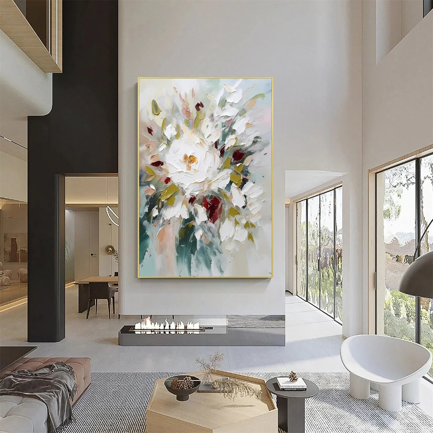 Flower And Tree Abstract Texture Canvas Art #FT 222