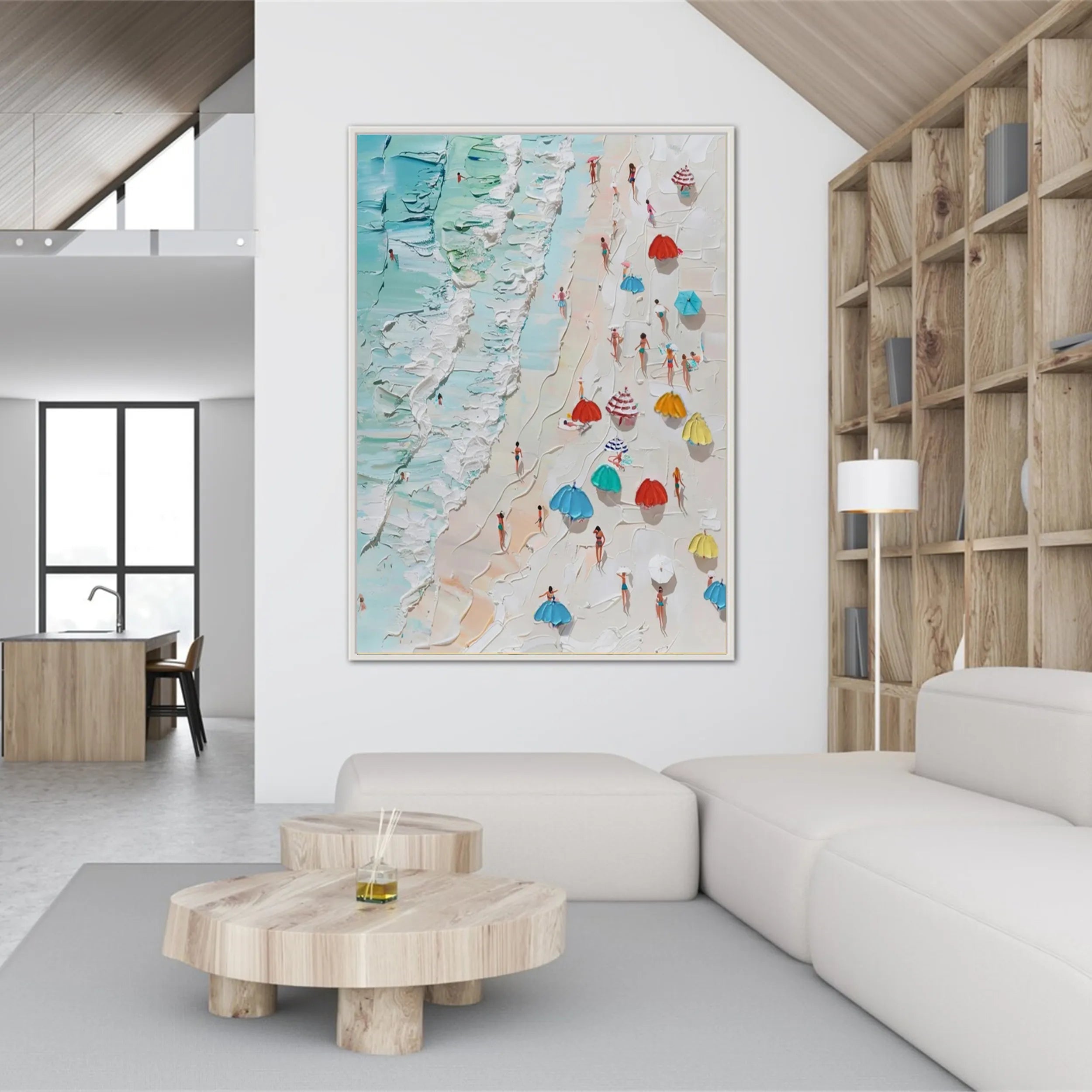 Seascape and Snowy Peak Painting #SP022