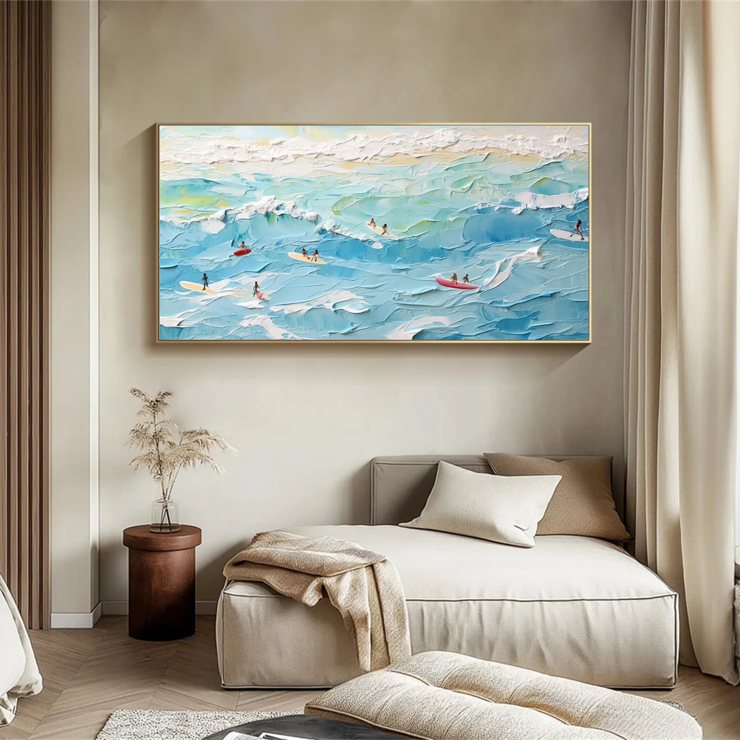 Seascape and Snowy Peak Painting #SP014