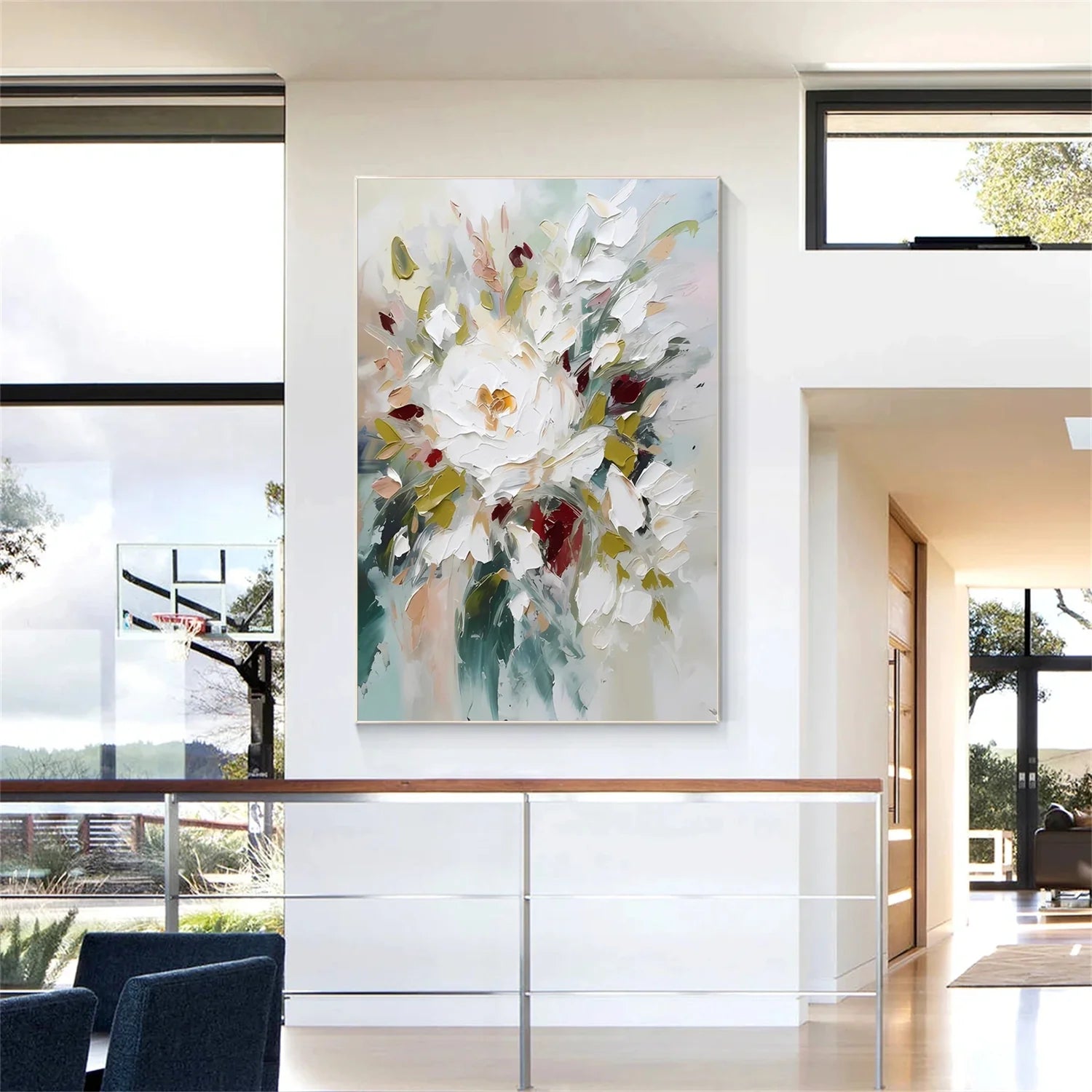 Flower And Tree Abstract Texture Canvas Art #FT 222