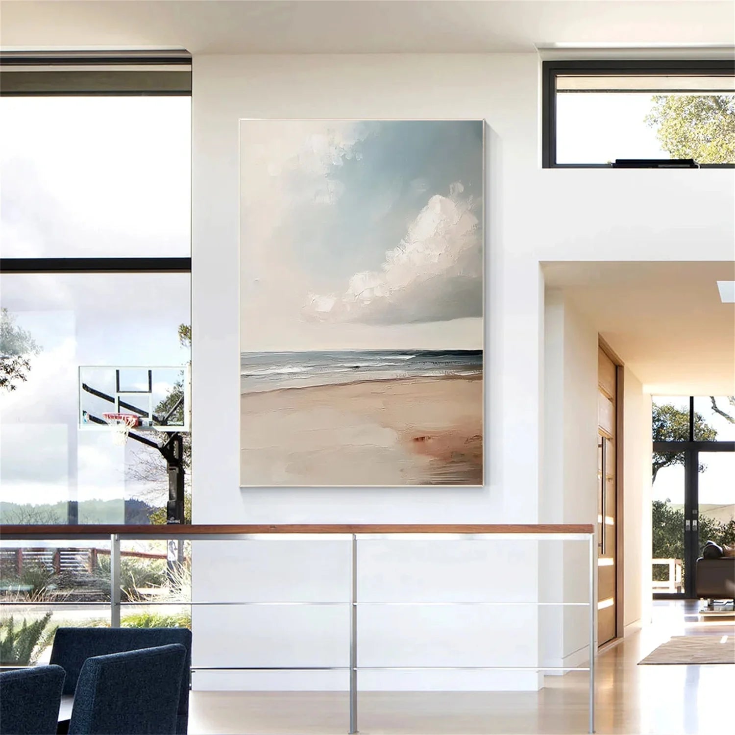 Ocean And Sky Abstract Canvas Art #OS 275