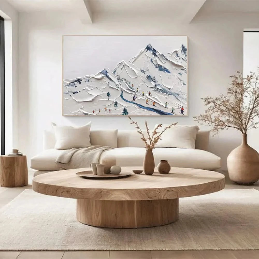 White Sport Art Minimalist Textured Wall Art #SA004