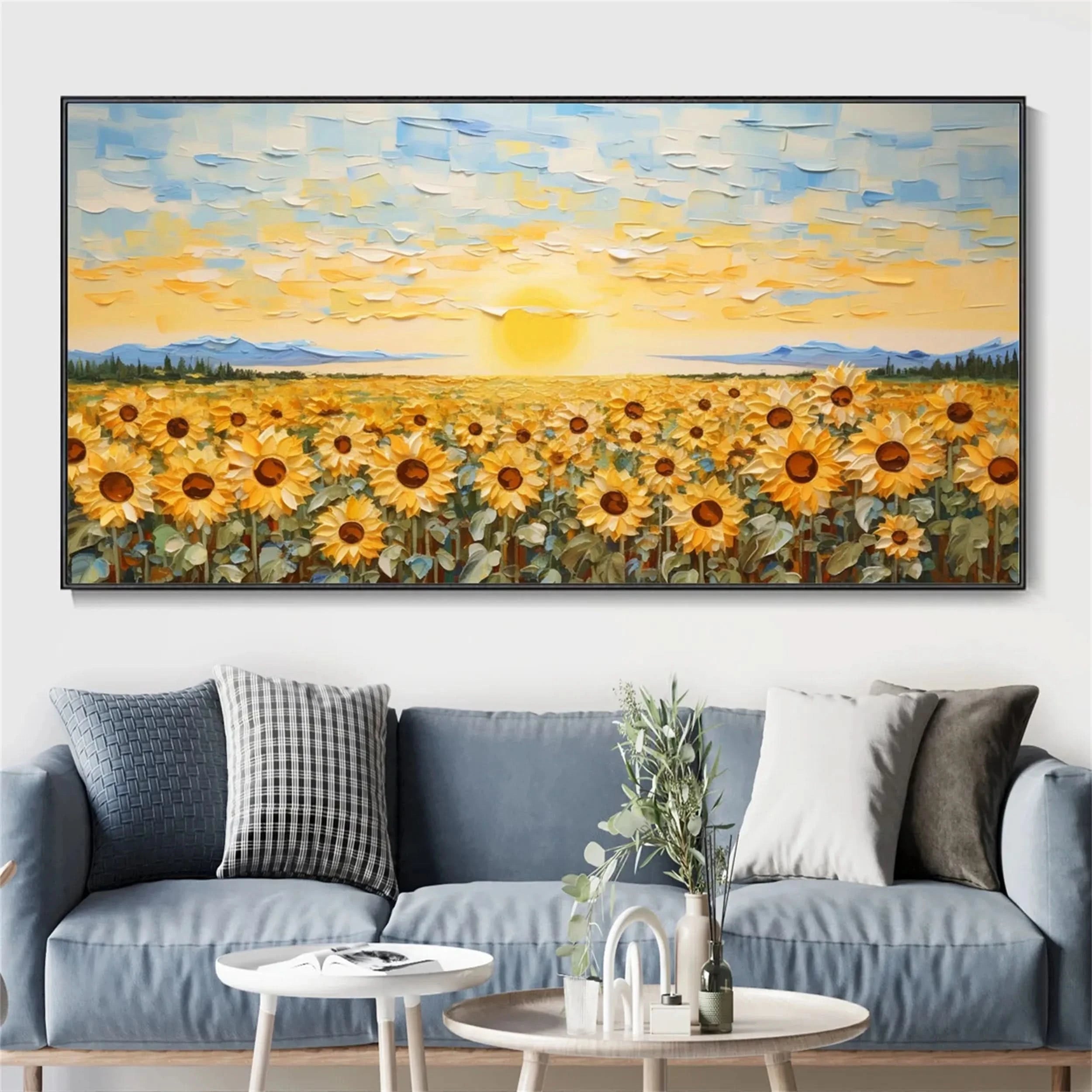 Colorful Flower & Tree Abstract Textured Wall Art #ML035