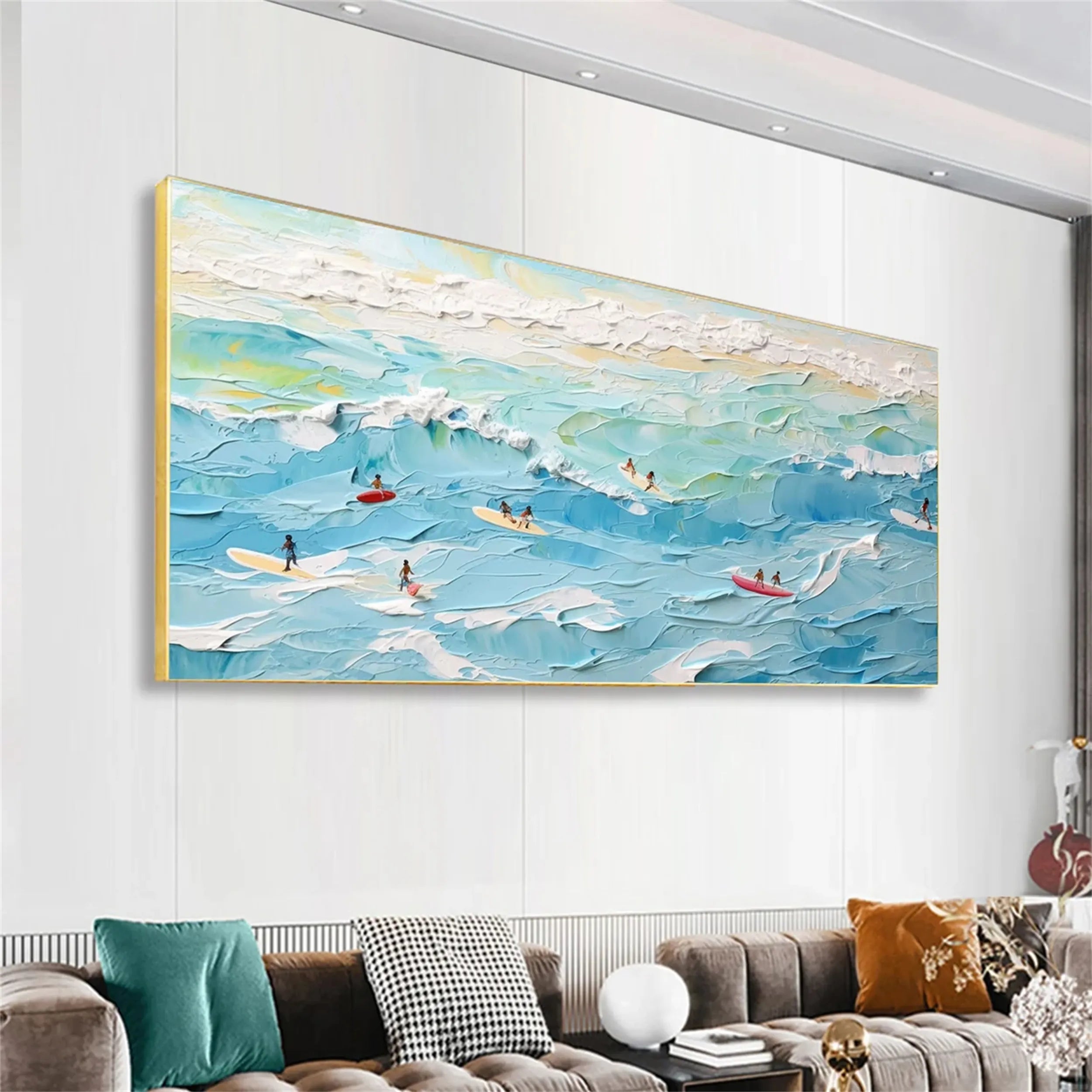 Seascape and Snowy Peak Painting #SP014