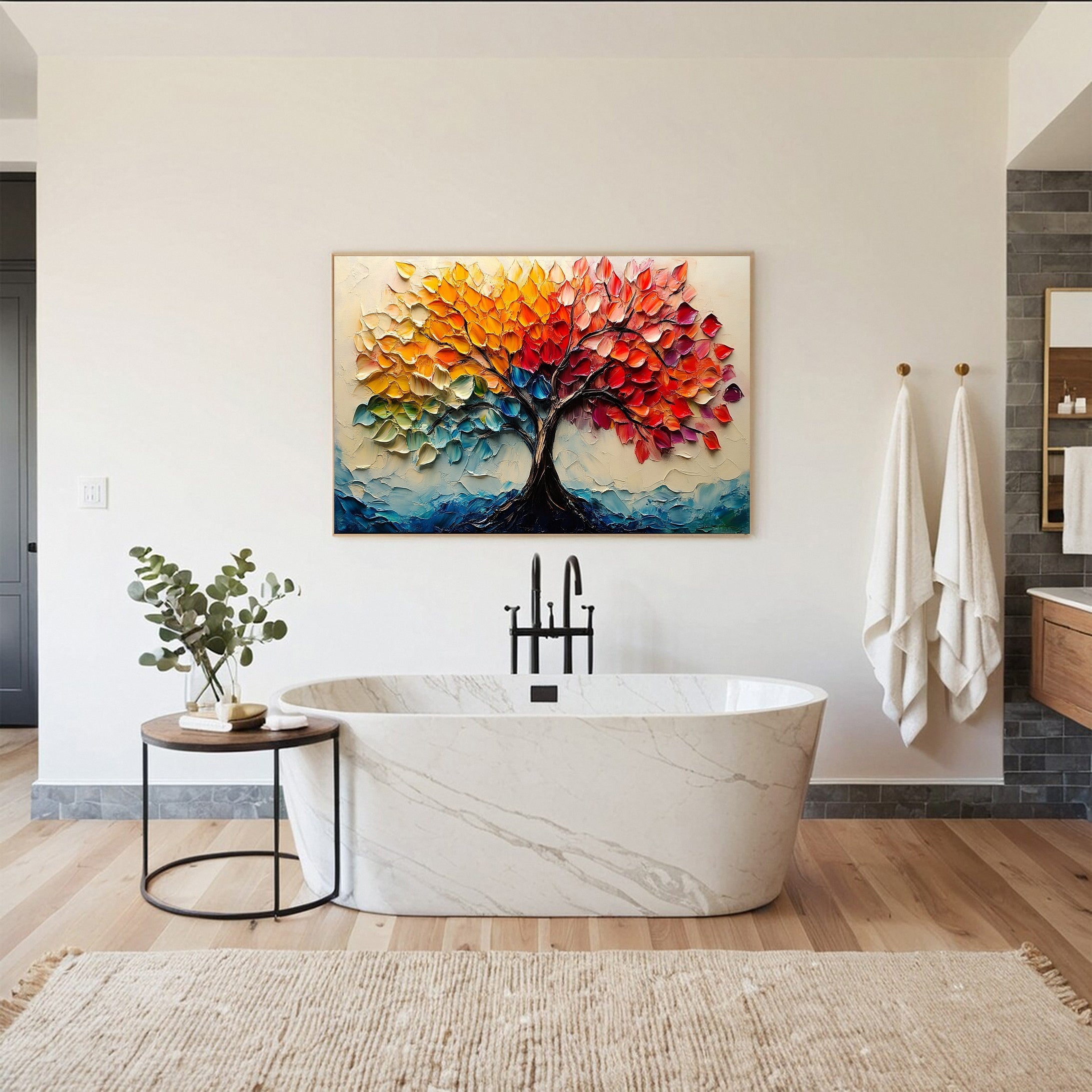 Contemporary Tree Canvas Art Stylish and Colorful Wall Decoration #CAP 043