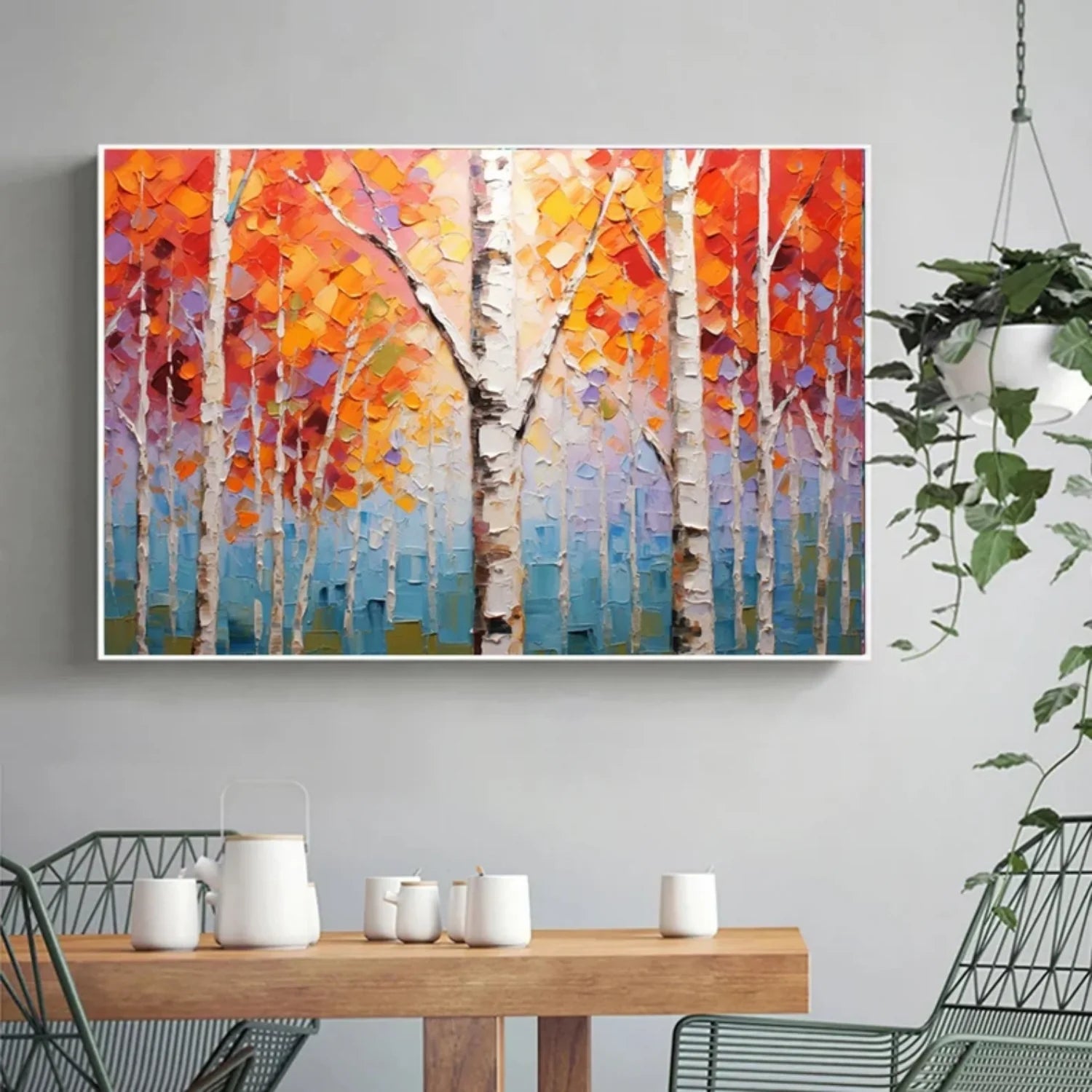 Flower And Tree Abstract Texture Canvas Art #FT 233
