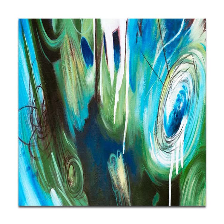 Peinture abstraite bleue Peinture abstraite bleue et verte Art sur toile Peinture moderne | Magie 3D