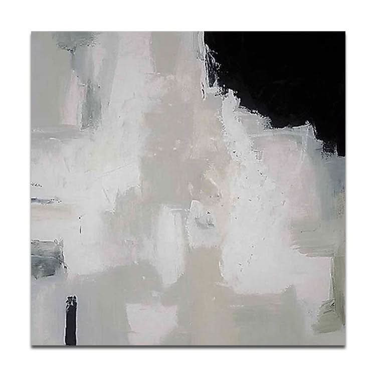 Peinture grise, œuvre d'art originale, peinture blanche, peinture moderne, peinture à l'huile, art mural, peinture sur toile faite à la main | Mur