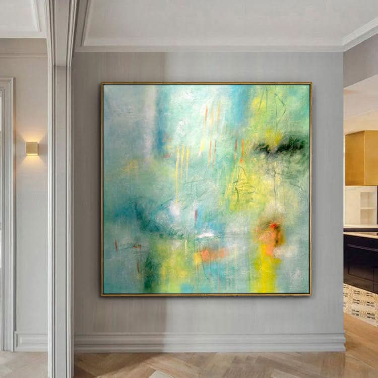 Modern Art Paintings Hand Painted Oil Painting Oversized Painting Gold Blue Painting Artwork | Death stare