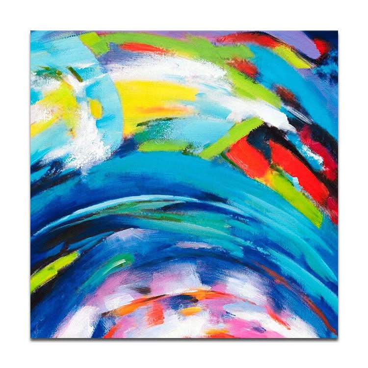 Grande peinture sur toile Décoration de bureau Peinture à l'huile Peinture à l'huile originale Moderne | Les couleurs de l'arc-en-ciel