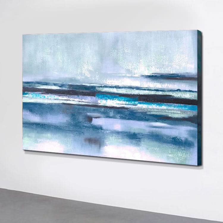 Peinture à l'huile abstraite moderne, expressionnisme moderne, peinture abstraite bleue