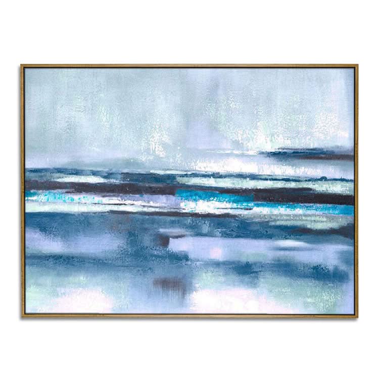 Peinture à l'huile abstraite moderne, expressionnisme moderne, peinture abstraite bleue