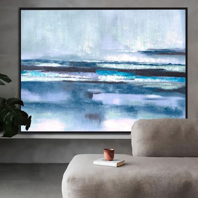 Peinture à l'huile abstraite moderne, expressionnisme moderne, peinture abstraite bleue