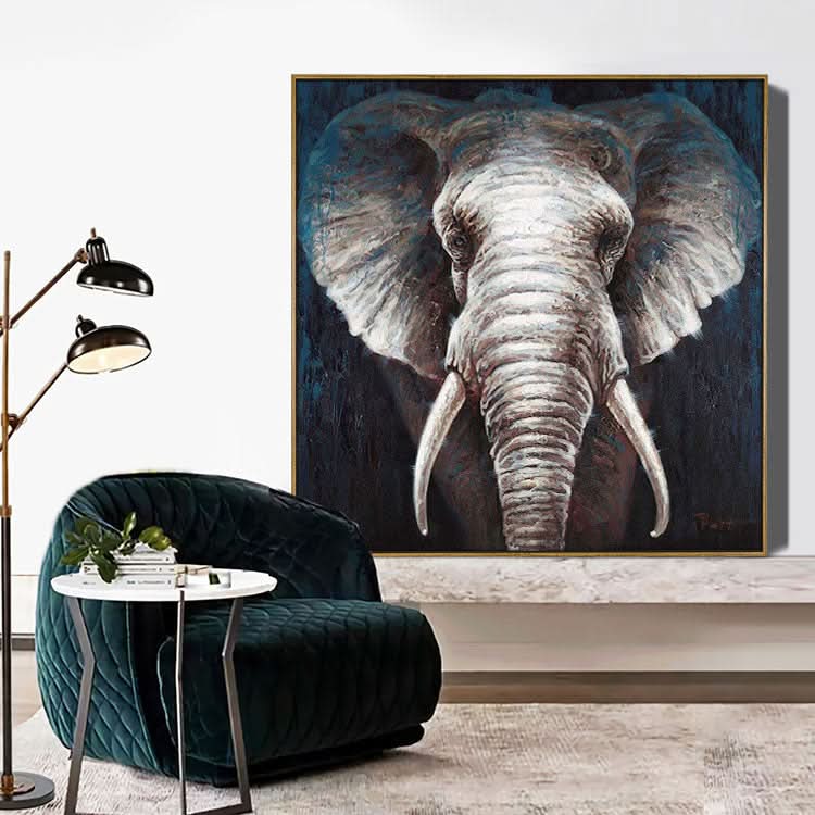 Large Abstract Elephant Painting Cute Elephant Oil Painting Original Painting Oversized Elephant Painting Abstract | Elephant