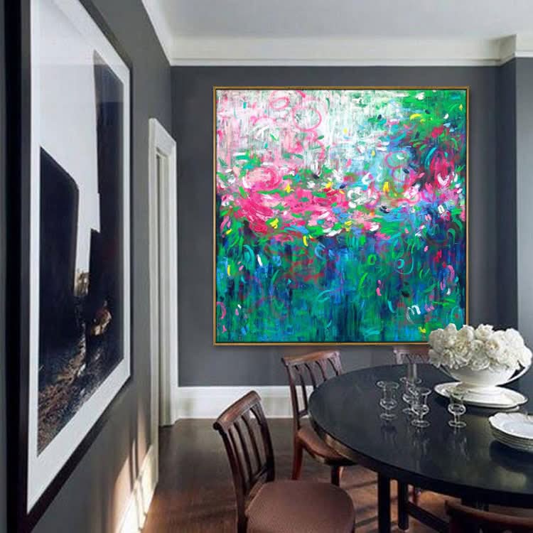 Large Abstract Painting On Canvas Red Painting Contemporary Painting | Falling petals