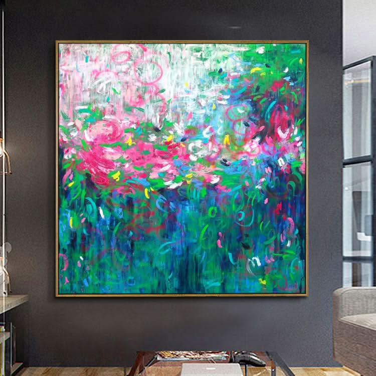 Large Abstract Painting On Canvas Red Painting Contemporary Painting | Falling petals