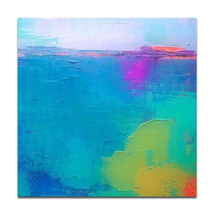 Peinture Bleu Vert Oeuvre Grande Toile Art Fait Main Peinture Peinture Moderne | Peinture abstraite originale mer bleue