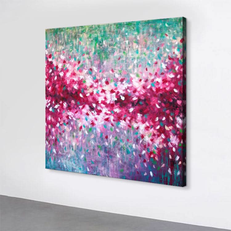 Modern Acrylic Painting Hand Painted Oil Painting Canvas Wall Art Big Size Painting White And Red Painting | Mirror Flower