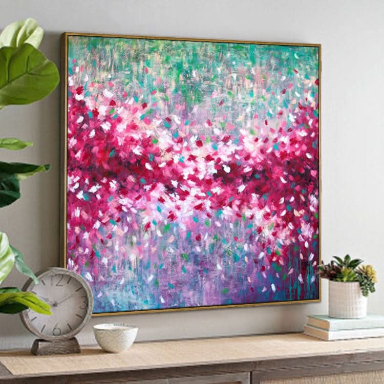 Modern Acrylic Painting Hand Painted Oil Painting Canvas Wall Art Big Size Painting White And Red Painting | Mirror Flower