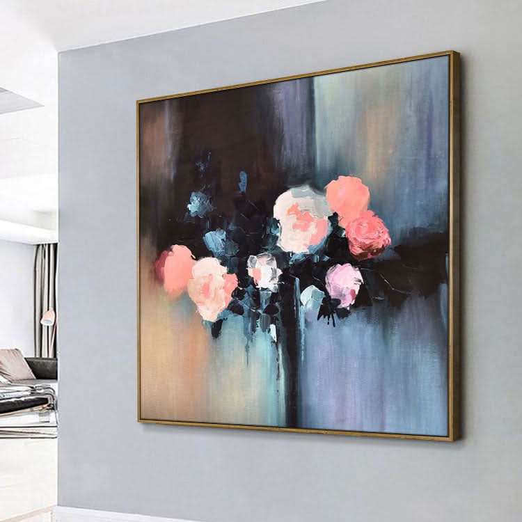 Black And Red Oil Painting Art Painting Original Painting Acrylic Wall Art Canvas | Flowers