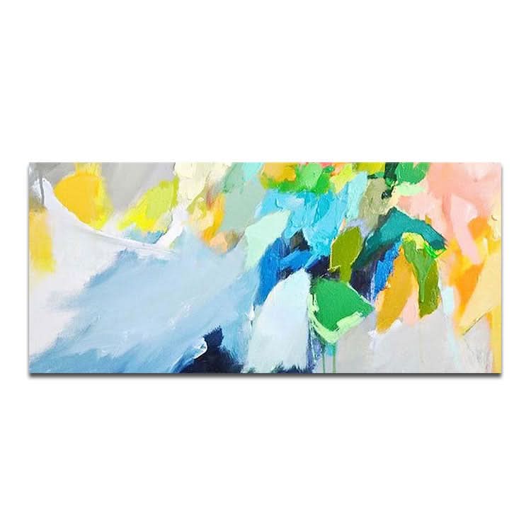 Peinture à l'huile peinte à la main Grande peinture à l'huile Toile Salon Peinture à l'huile abstraite Salon Bleu clair Art abstrait Peinture verte | Gagner sa vie