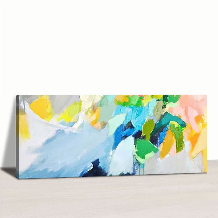 Peinture à l'huile peinte à la main Grande peinture à l'huile Toile Salon Peinture à l'huile abstraite Salon Bleu clair Art abstrait Peinture verte | Gagner sa vie