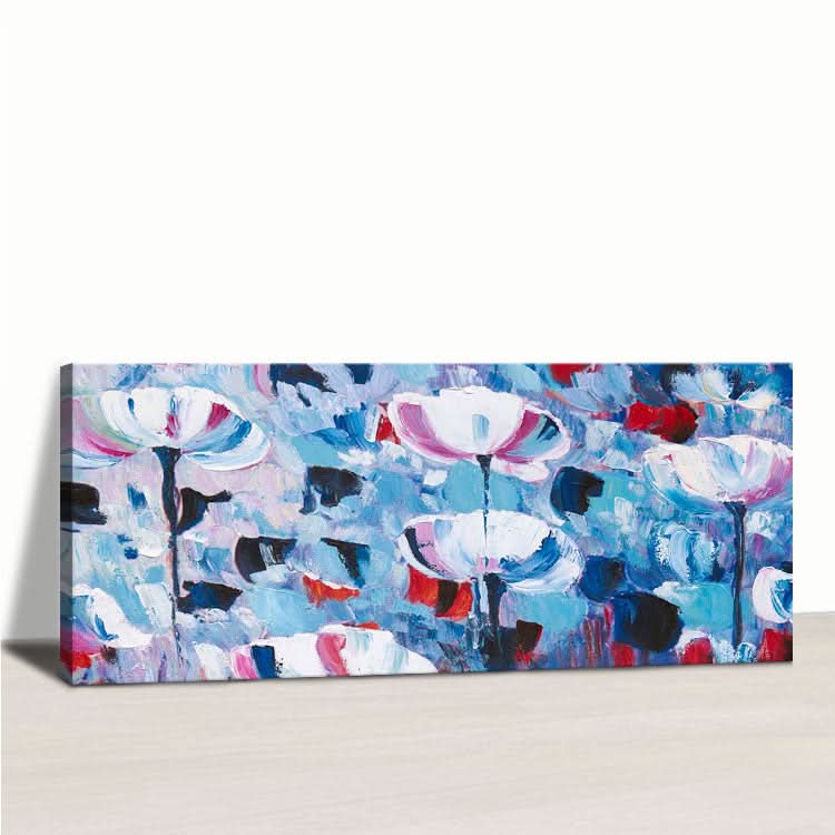 Extra Large Abstract Oil Painting Living Room Original Art Painting White And Red Painting BLue Painting | The beauty of the flowers