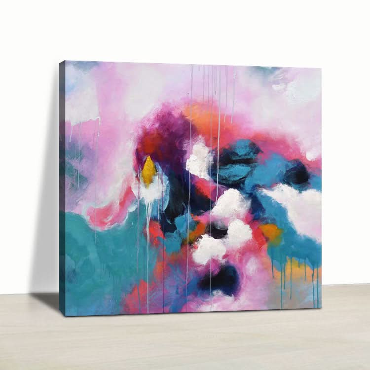 Peinture acrylique abstraite extra large faite à la main pour chambre à coucher | Défier le destin