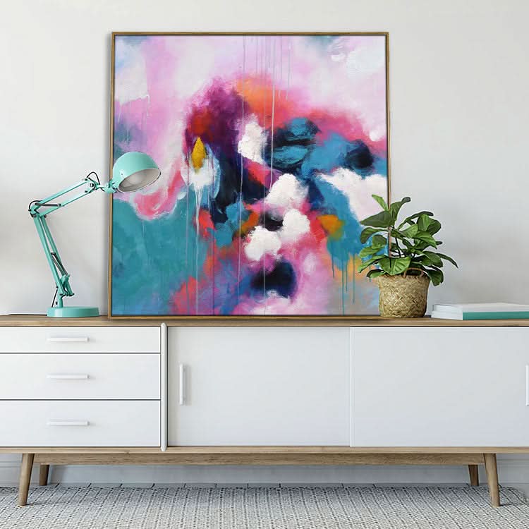 Peinture acrylique abstraite extra large faite à la main pour chambre à coucher | Défier le destin