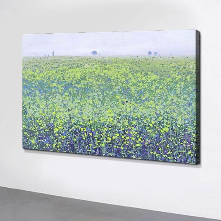 Wild Flowers, Sea of Flowers - Hand Print on Canvas Flower Painting Wall Pictures For Living Room