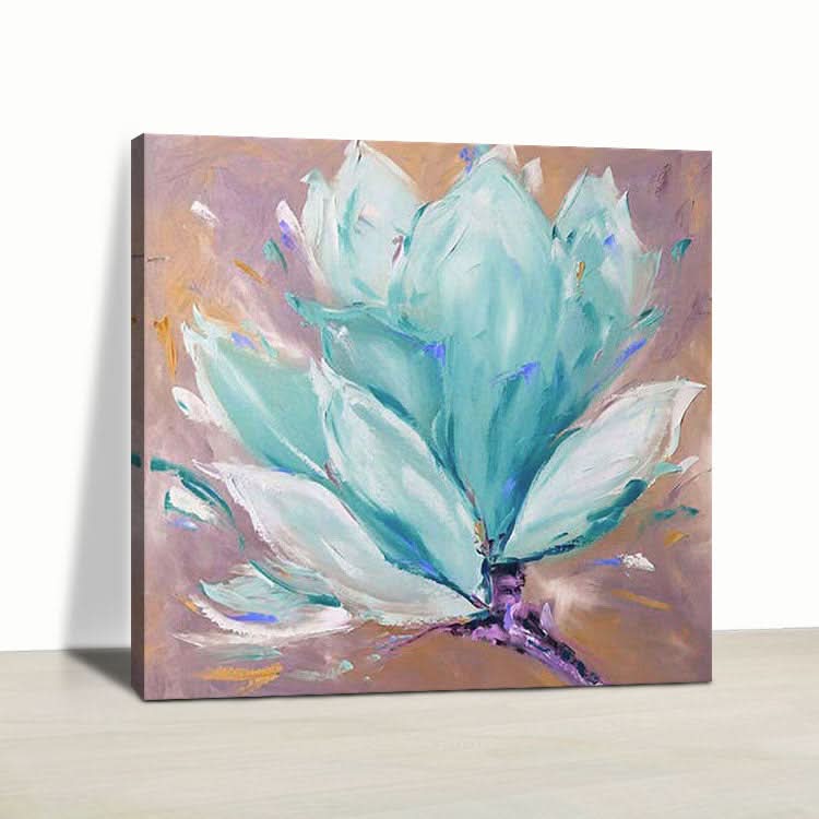 Colorful Painting White Abstract Painting Red Abstract Art Blue Wall Art Modern | Blooming flowers