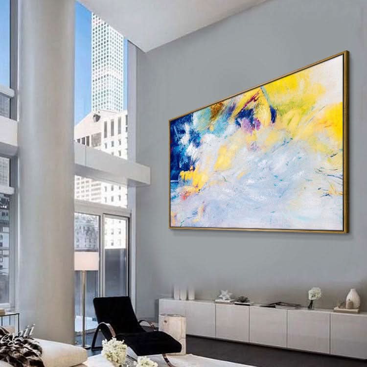 Peinture originale d'art, art mural pour salon, art abstrait sur toile original, grand art abstrait