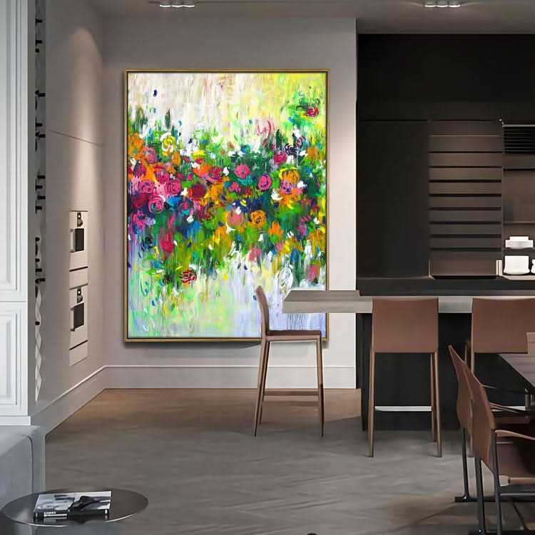 The Most Beautiful Moment Of Life - Handmade Floral Wall Painting Abstract Wall Art