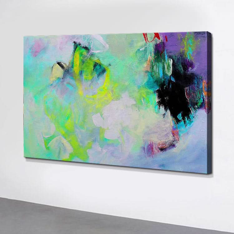 Peinture à l'huile abstraite, art abstrait sur toile original, peinture abstraite colorée moderne
