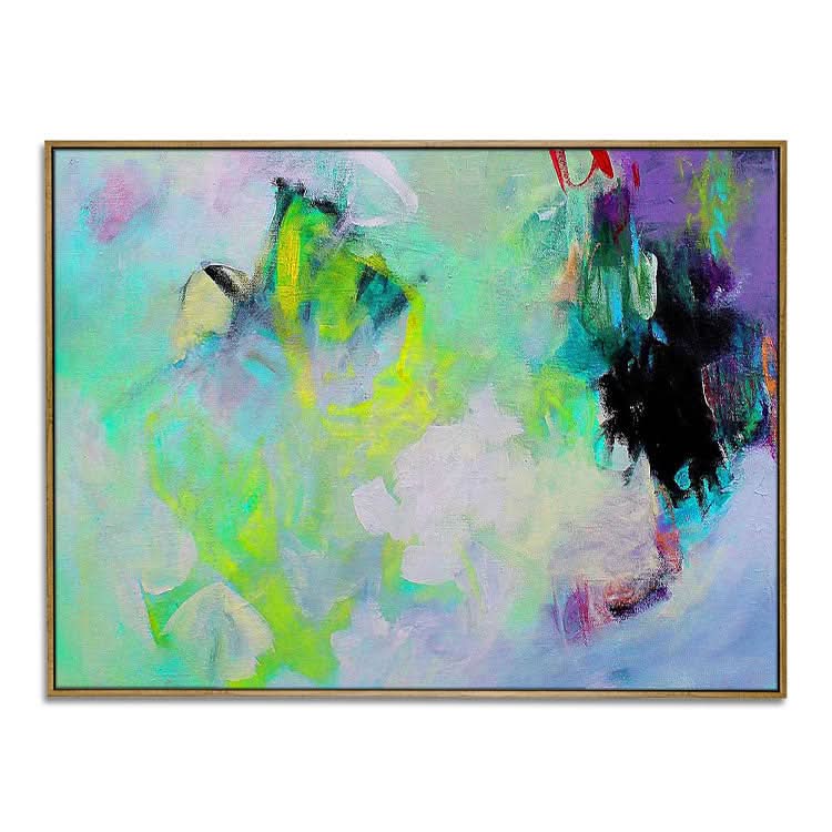 Peinture à l'huile abstraite, art abstrait sur toile original, peinture abstraite colorée moderne