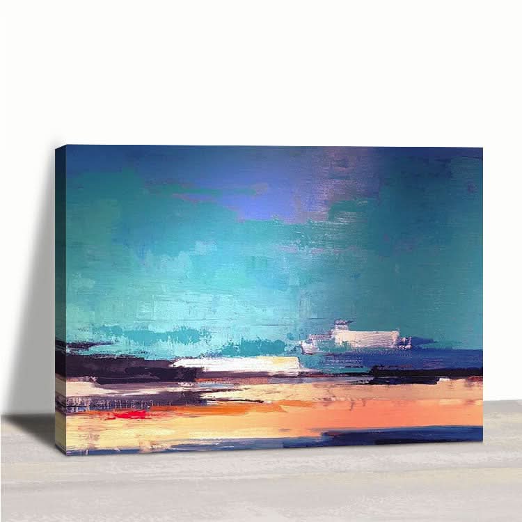 Voyage en mer - Peinture murale abstraite faite à la main sur toile