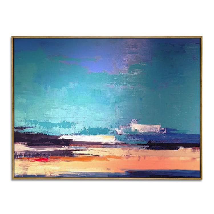 Voyage en mer - Peinture murale abstraite faite à la main sur toile