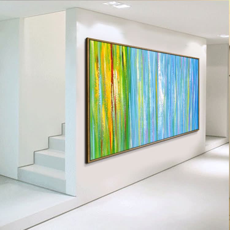Rainbow Feels - Peinture murale abstraite faite à la main pour restaurant